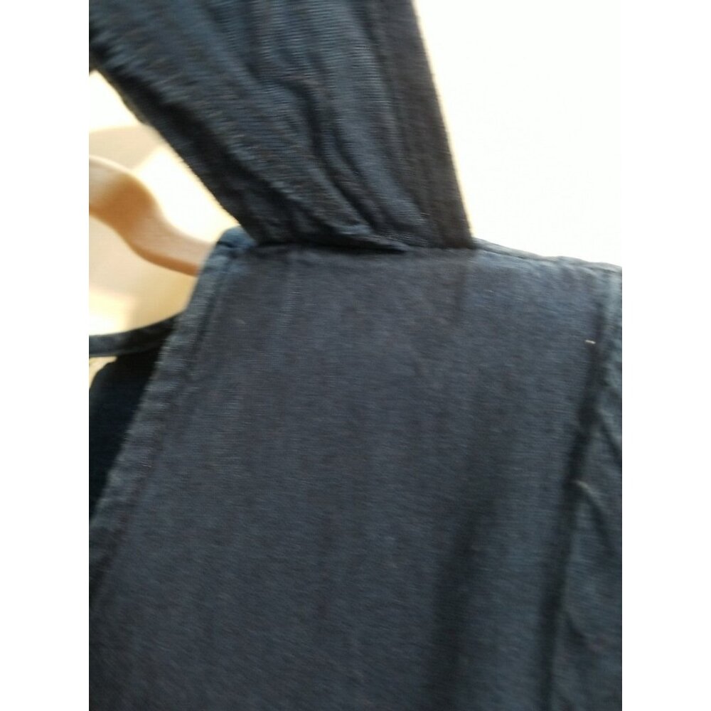 Pado Vtg 80s Womens Dress S Denim Tie Back Vest Long USA Cotton Long Sleeve - Picture 8 of 10